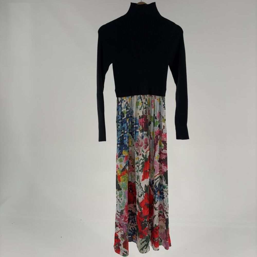 Kirstin Lamb x Anthropologie Thea Twofer Maxi Dress Black Multicolor Small